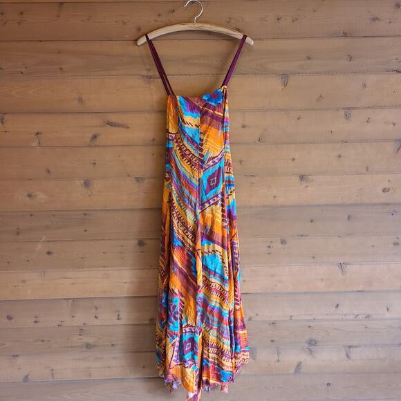Free People Sahara Desert Maxi Dress Small NWT Criss Cross Back Boho Western - Picture 2 of 7